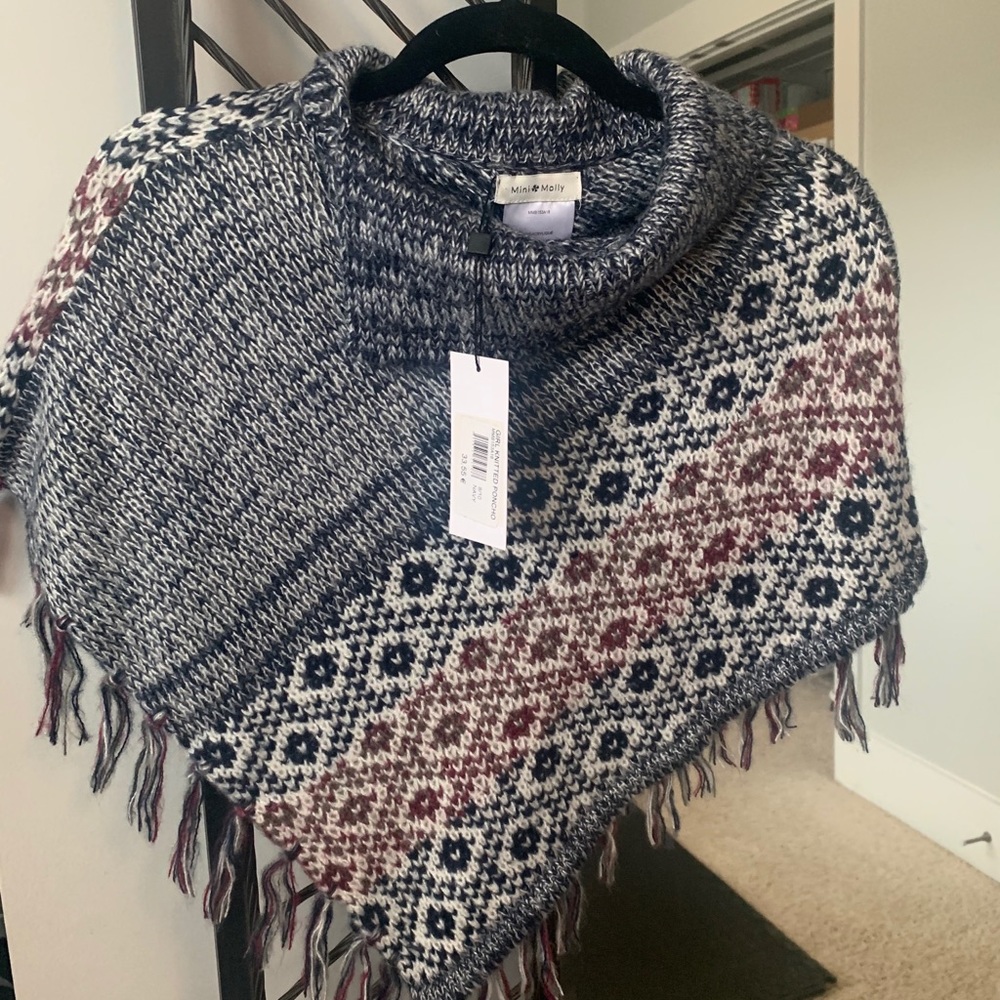 Girls Mini Molly poncho sweater